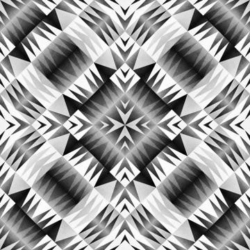 Ethnic Tribal Seamless Pattern. Geometric Ornamental illustration. Black and  Stock Illustration