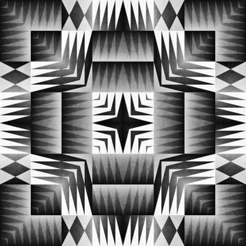 Ethnic Tribal Seamless Pattern. Geometric Ornamental illustration. Black and  Stock Illustration