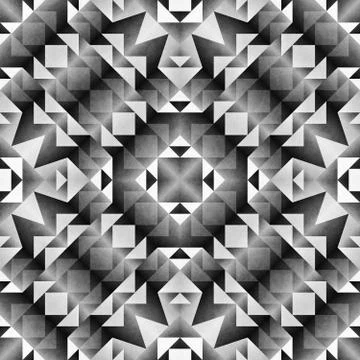 Ethnic Tribal Seamless Pattern. Geometric Ornamental illustration. Black and  Illustrazione stock