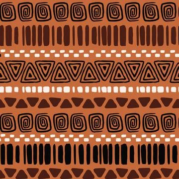 Ethnic tribal seamless pattern with native doodle hand drawn elements. Illustrazione stock