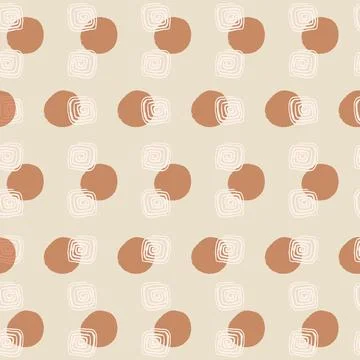 Ethnic tribal seamless pattern with native doodle hand drawn elements. Stock Illustration