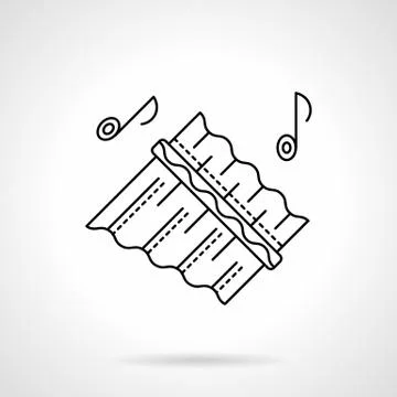 Ethnic tunes flat line vector icon Stock Illustration