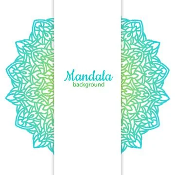Ethnic vector background template with mandala flower Stock Illustration
