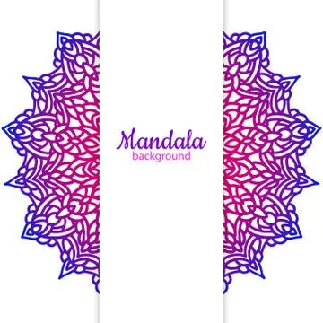 Ethnic vector background template with mandala flower Stock Illustration