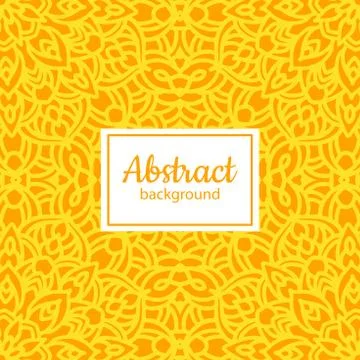 Ethnic vector floral seamless pattern with yellow mandala Illustrazione stock