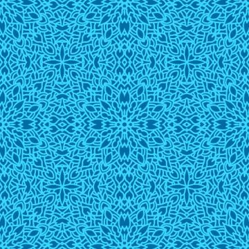 Ethnic vector floral seamless pattern with mandalas Stock Illustration