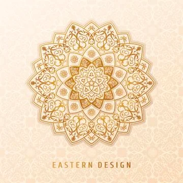 Ethnic vector pattern mandala design for invitations, cards, labels. Round logo 스톡 일러스트