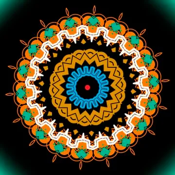 Ethnic vector round mandala pattern. Geometric abstract flower background. Cr Stock Illustration