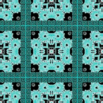 Ethnic vector seamless pattern. Floral ornamental greek background. Repeat イラスト素材