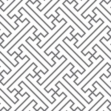 Ethnic vector seamless pattern - gray lines 库存插图