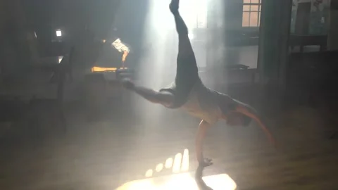 Ethnic young man dancing solo performance. 스톡 동영상 153027048