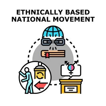 Ethnically based national movement concept vector icon Stock Illustration