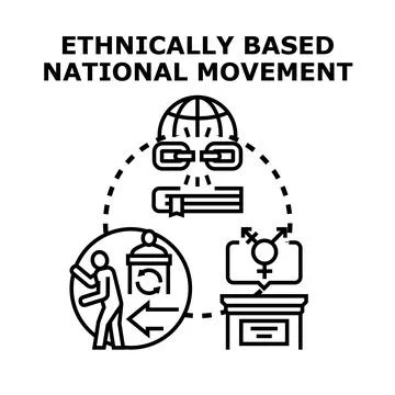 Ethnically based national movement concept vector icon Stock Illustration