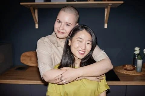 Ethnically Diverse Girlfriends Posing For Camera Stock Photos