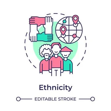 Ethnicity multi color concept icon Stock Illustration
