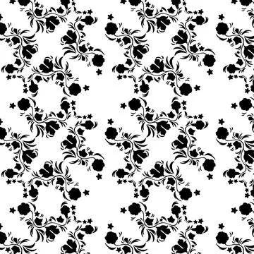 Ethno pattern, boho flowers, vintage, vector illustration Illustrazione stock