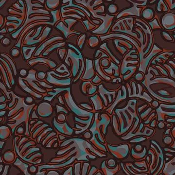 Ethno rings seamless pattern. Vector background Stock Illustration