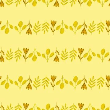 Ethno seamless summer pattern with simple flowers elements. Folk ornament in  Stock Illustration