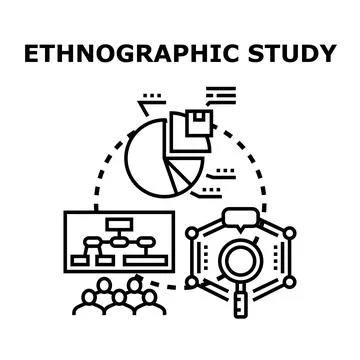 Ethnographic study planning and research concept Stock Illustration