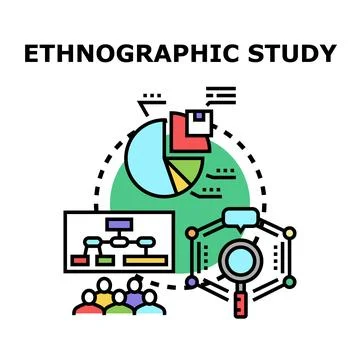 Ethnographic study planning and research concept Stock Illustration