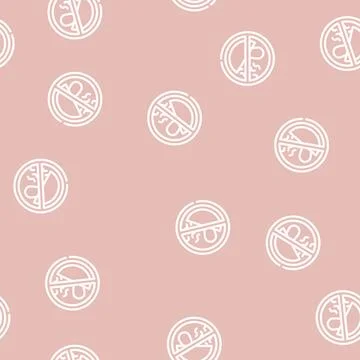 Ethnoscience crossed out sign line vector seamless pattern イラスト素材