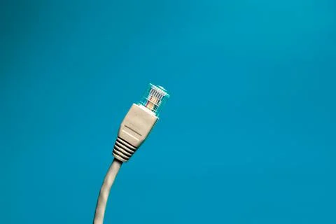 Ethrnet cable on blue backround Fotos de archivo