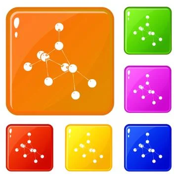 Ethyl acetate icons set vector color Stock Illustration