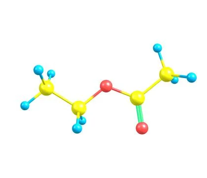 Ethyl acetate molecule isolated on white Stock Illustration