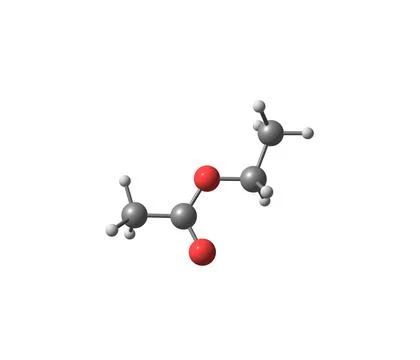 Ethyl acetate molecule isolated on white Stock Illustration