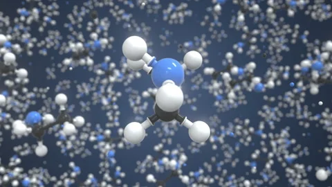 Ethylamine molecule, conceptual molecula... | Stock Video | Pond5