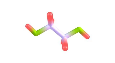 Ethylene glycol molecular structure isolated on white Stock Illustration