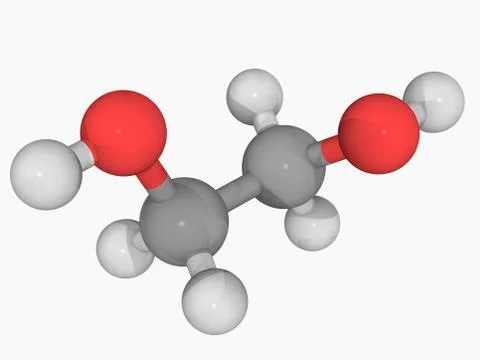 Ethylene glycol molecule Stock Illustration