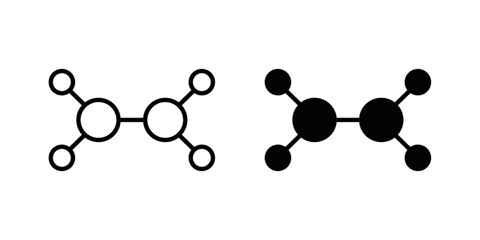 Ethylene molecule icon illustration vector, icon set for apps Stock Illustration