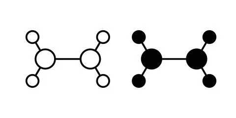 Ethylene molecule icon vector art Illustrations Stock Illustration
