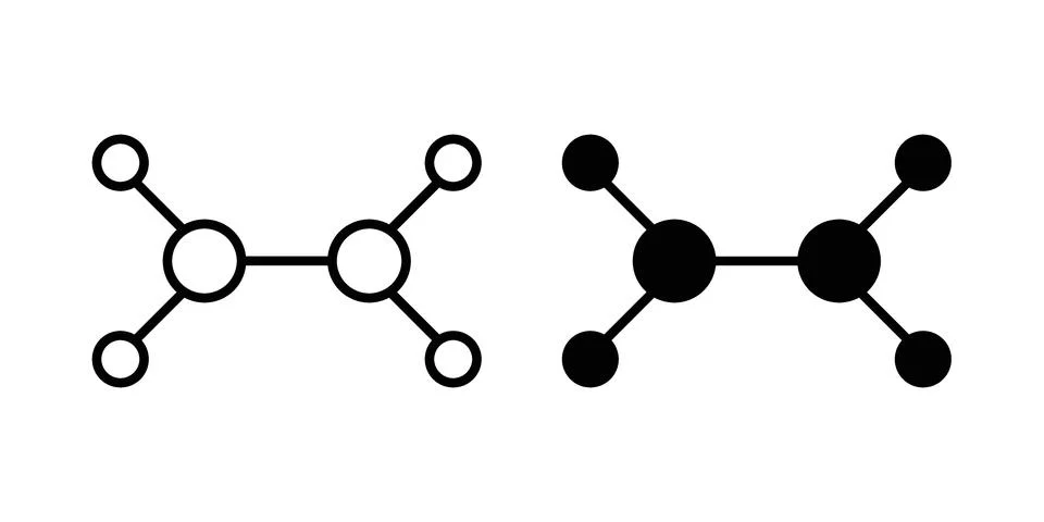 Ethylene molecule icon vector design illustrations Stock Illustration