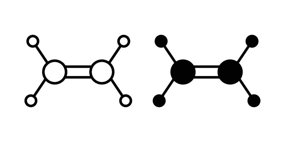 Ethylene molecule icon vector, illustration icon set Stock Illustration