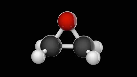 Ethylene oxide. C2H4O. Seamless loop. RGB + Alpha (Transparent) channel Stock Footage 154244652