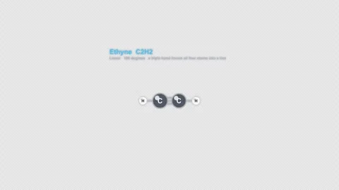 Ethyne C2H2 Ball And Stick Model Animation Labeled Alpha 4K Видео 339310782