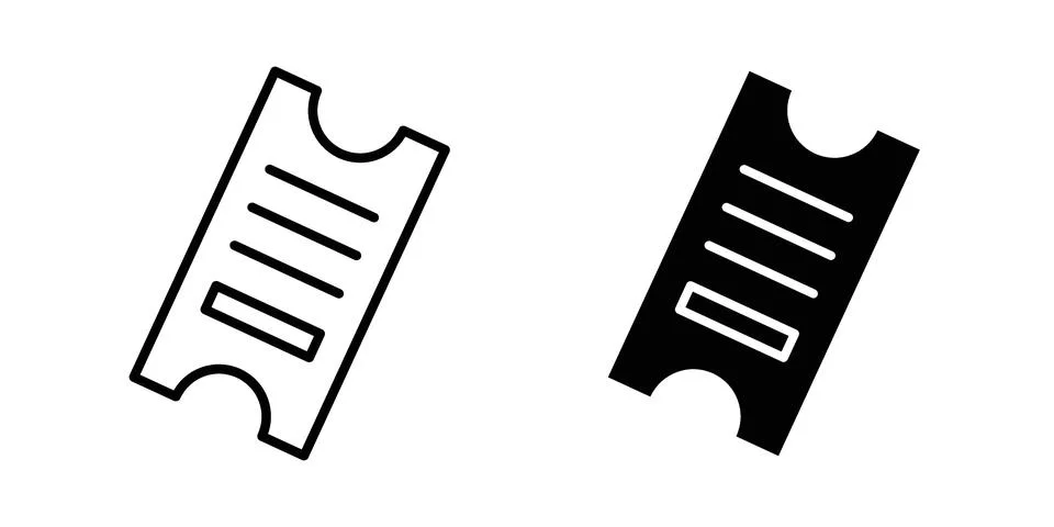 Eticket icon set, collection of vector icons Illustrazione stock