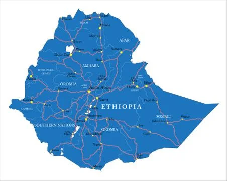 Etiopia map Stock Illustration