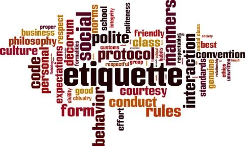 Etiquette word cloud イラスト素材