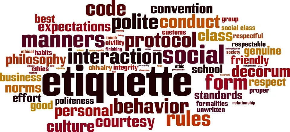 Etiquette word cloud Stock Illustration