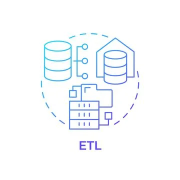 ETL blue gradient concept icon イラスト素材