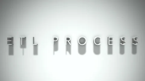ETL Process 3D title animation with shadows on a white background Stock Footage 296619764