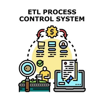 Etl process control system managing business data analytics イラスト素材