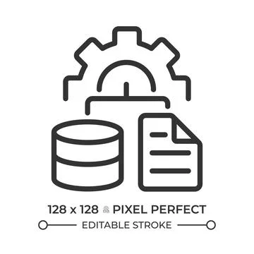 Etl processes line icon Illustrazione stock
