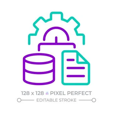 Etl processes two color line icon Illustrazione stock