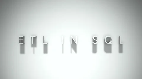 Etl in sql 3D title animation with shadows on a white background Stock Footage 297268625