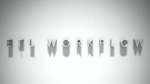 Etl workflow 3D title animation white text on a white background Stock Footage 299758741