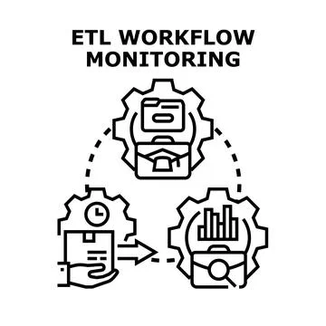 Etl workflow monitoring data processing management system イラスト素材